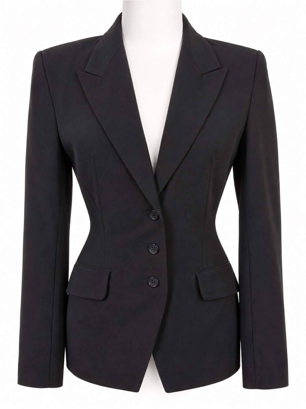 Norma Kamali Black Tailored Fitted Blazer Jacket Size 4